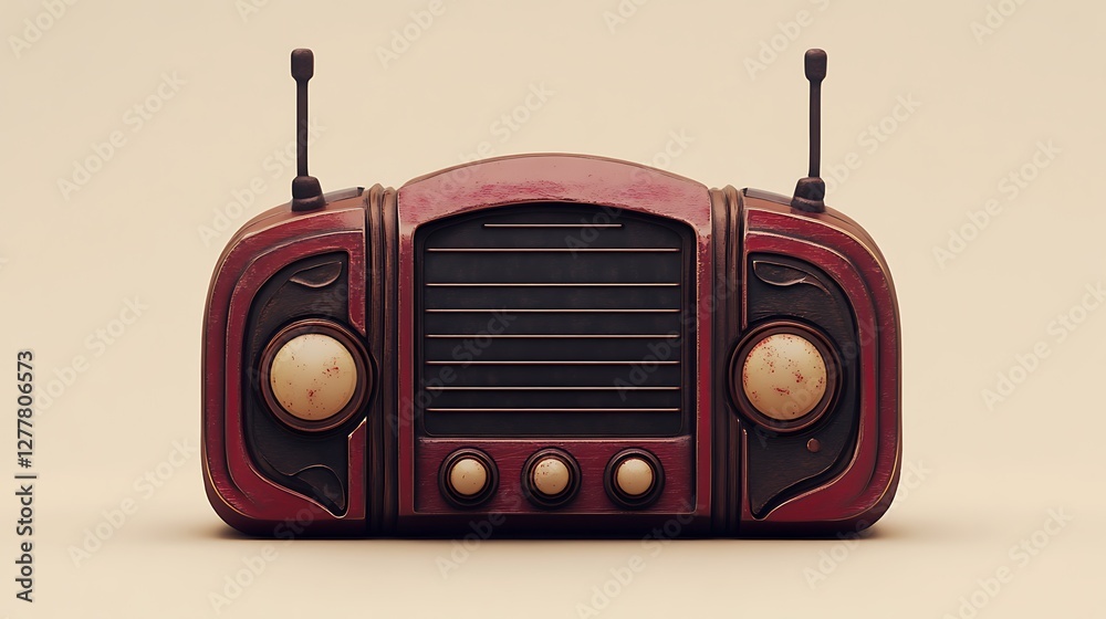Obraz premium Vintage Radio Icon Design - A Retro Touch to Classic Sound