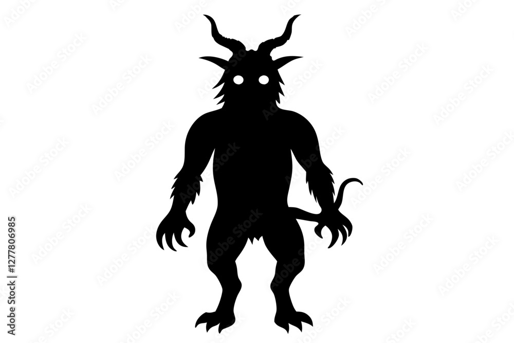 Obraz premium Krampus silhouette on white background