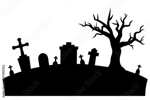 Spooky graveyard Silhouette
