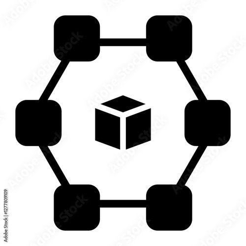 Blockchain Solid Icon