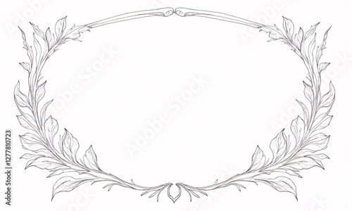 Black ink line art apothecary label with detailed botanical elements