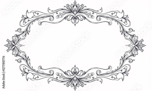 Black ink line art apothecary label with mystical symbols and sharp lines