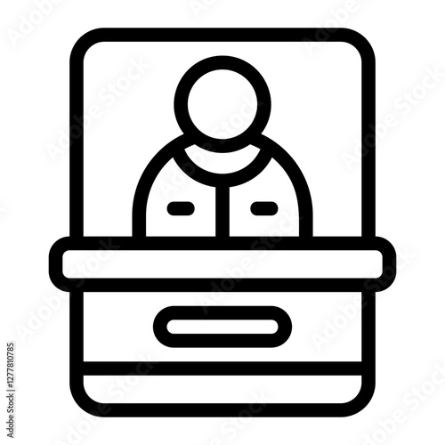 Check In Counter Line Icon