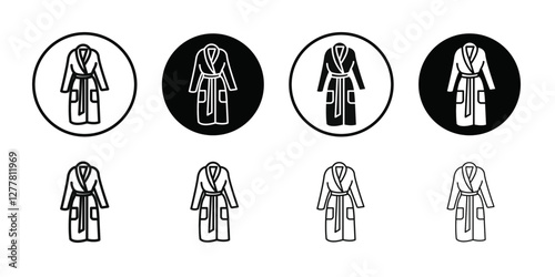 bathrobe icon Vector flat thin line illustration