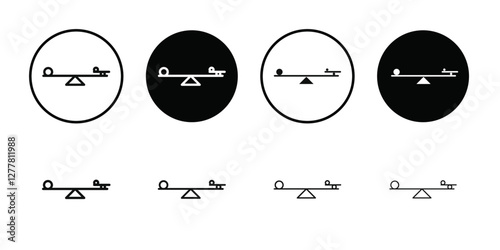 balancing icon Vector flat thin line illustration