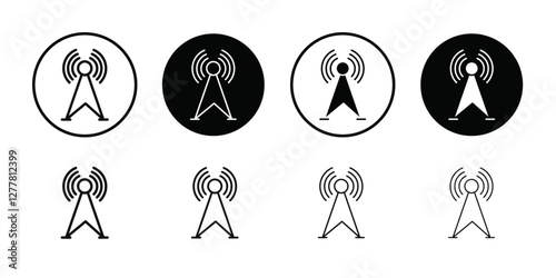 Broadcast Icon Vector flat thin line illustration