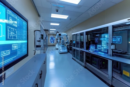 Robotics center displays safety compliance via holograms