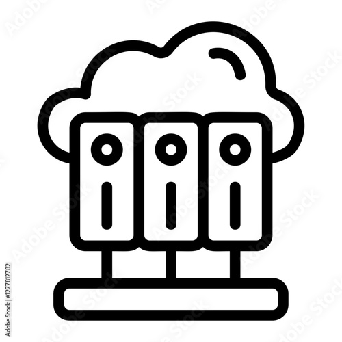 Cloud Server Line Icon