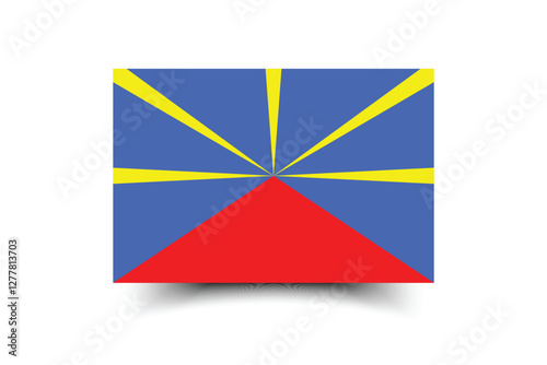 Flag of Reunion. Reunion flag official colors and proportion digital vector illustration
