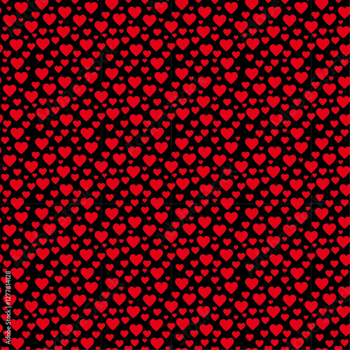 red heart pattern black background
