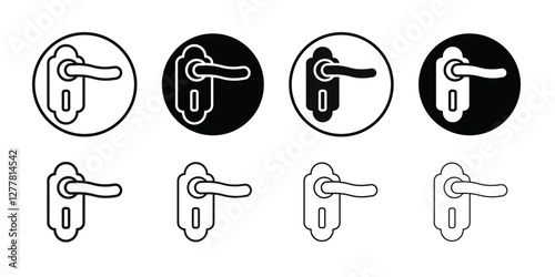 Door knob icon Vector flat thin line illustration
