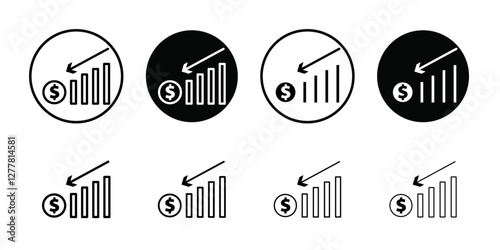 Economic Loss icon Vector flat thin line illustration