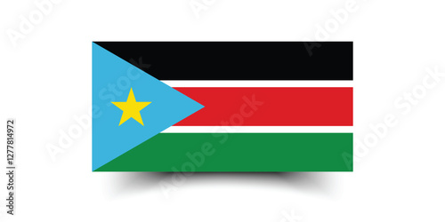 Flag of South Sudan. South Sudan flag official colors and proportion digital vector illustration