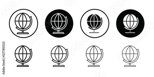 globe icon Vector flat thin line illustration