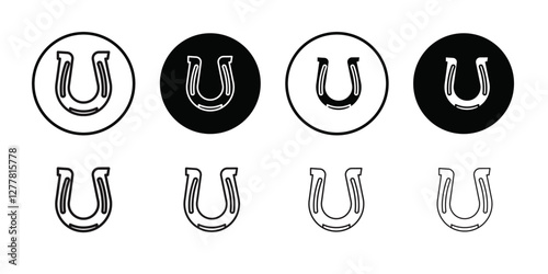 Horseshoe icon Vector flat thin line illustration