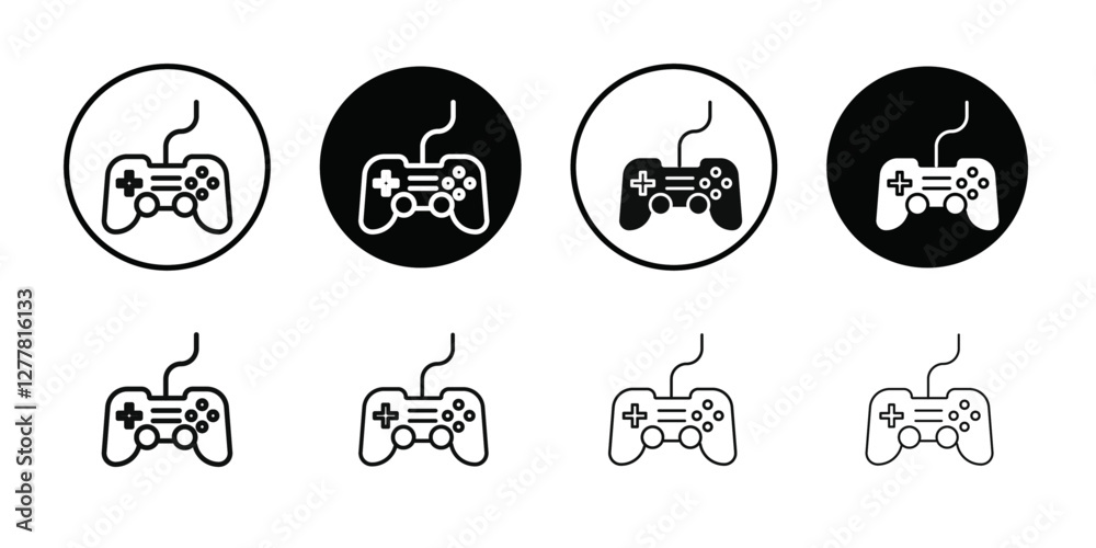 Joystick icon Vector flat thin line illustration Joystick icon Vector flat thin line illustration