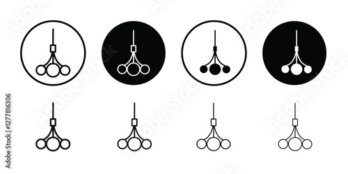 Linear sputnik icon Vector flat thin line illustration