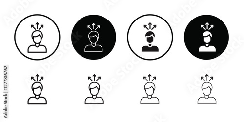 Mind awareness icon Vector flat thin line illustration