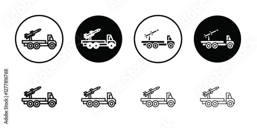 Missile Launcher icon Vector flat thin line illustration