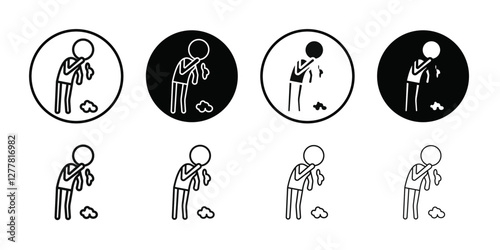 Nausea icon Vector flat thin line illustration