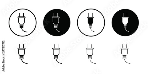 Plug icon Vector flat thin line illustration