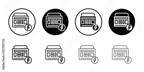 Portable power generator icon Vector flat thin line illustration