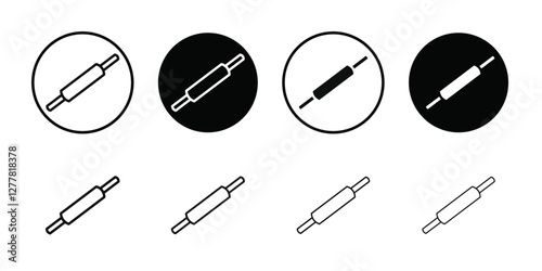 rolling pin icon Vector flat thin line illustration