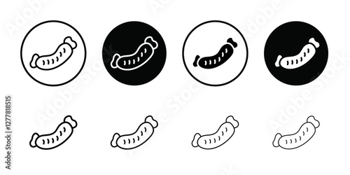 sausages icon Vector flat thin line illustration