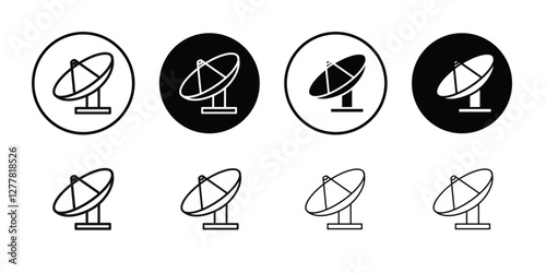 Satellite apparatus icon Vector flat thin line illustration