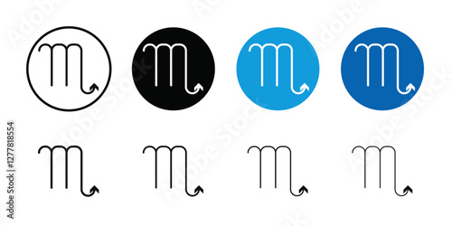 Scorpio zodiac sign icon Vector flat thin line illustration