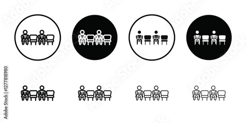 Social distancing sitting icon Vector flat thin line illustration