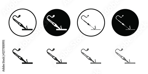 Soldering iron icon Vector flat thin line illustration