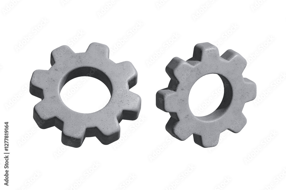 3D Gear Icons in transparent background. Metallic style 3D Gear Icons. 3D Gear Icons in transparent background. Metallic style 3D Gear Icons.