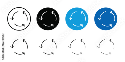 Synchronization icon Vector flat thin line illustration