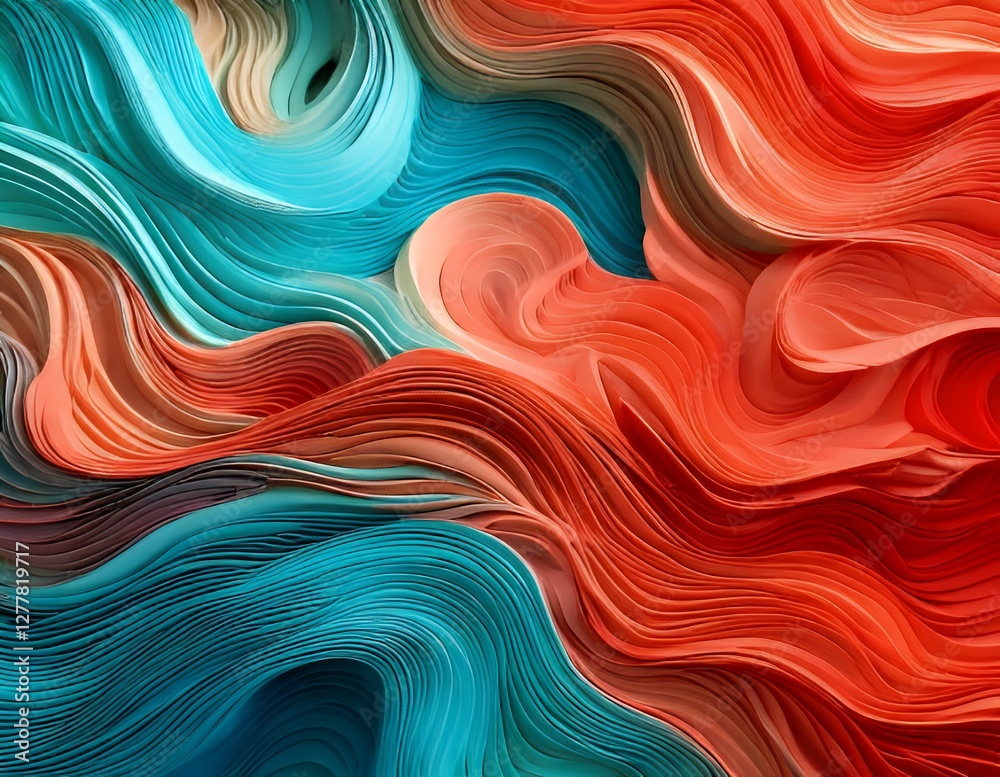 Obraz premium 3D Ocean Wave Pattern