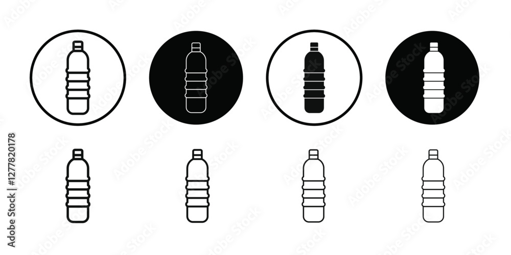 Water bottle icon Vector flat thin line illustration Water bottle icon Vector flat thin line illustration