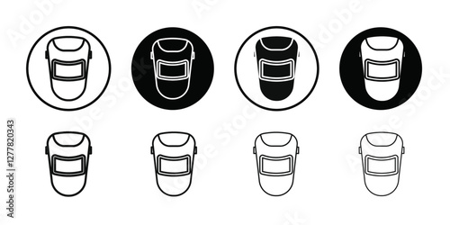 welding shield cover icon Vector flat thin line illustration