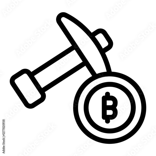 Mining Crypto Line Icon