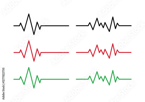 heart beat on ecg. heart beat cardiogram. Heartbeat icon. Heartbeat Line on white background. Pulse Rate. Vector illustration. Seamless heartbeat or ECG heart rate line graph vector. heart beat icons 