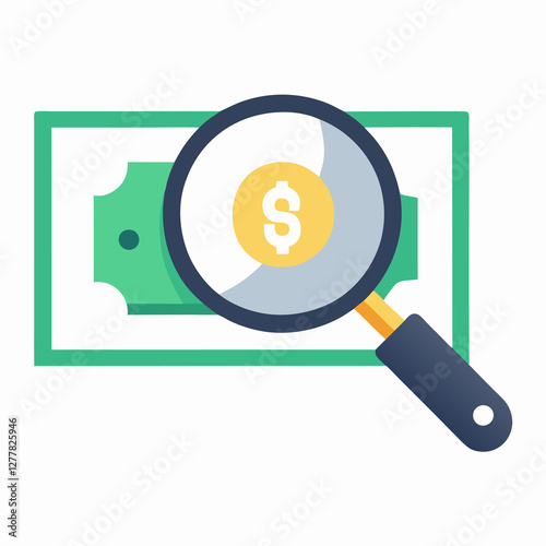 Magnifying glass examining a dollar bill for accurate financial details