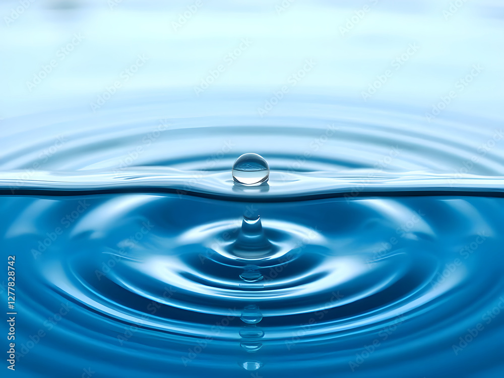 Clear Water drop with circular waves Clear Water drop with circular waves