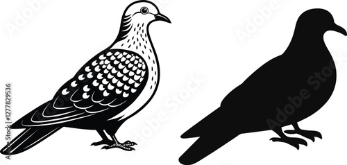 Wallpaper Mural Spotted Dove silhouette Torontodigital.ca