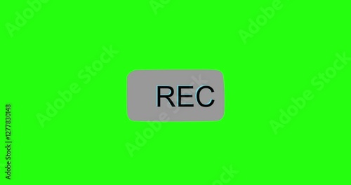 REC logo is recording green screen background