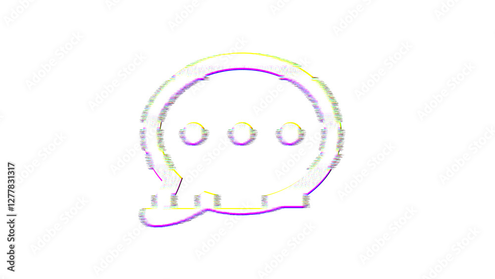 Icon comment dots is distorted. Glitch. Noise, chromatic aberration, geometric distortion Icon comment dots is distorted. Glitch. Noise, chromatic aberration, geometric distortion