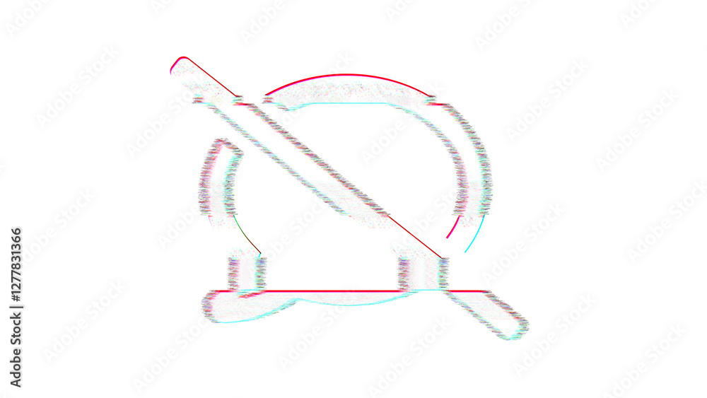 Icon comment slash is distorted. Glitch. Noise, chromatic aberration, geometric distortion Icon comment slash is distorted. Glitch. Noise, chromatic aberration, geometric distortion
