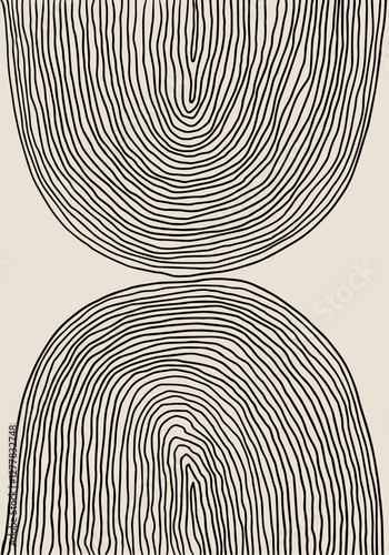 Abstract creative minimalist artistic hand painted composition ideal for wall decoration, as postcard or brochure design, vector illustration