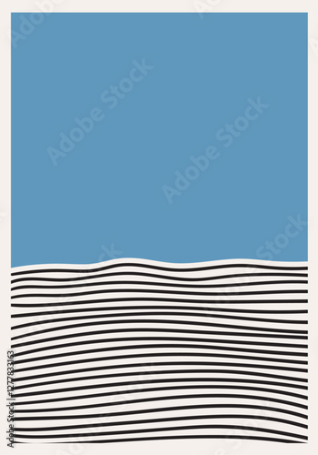 Abstract creative minimal artistic hand sketched compositions ideal for wall decoration, as postcard or brochure design