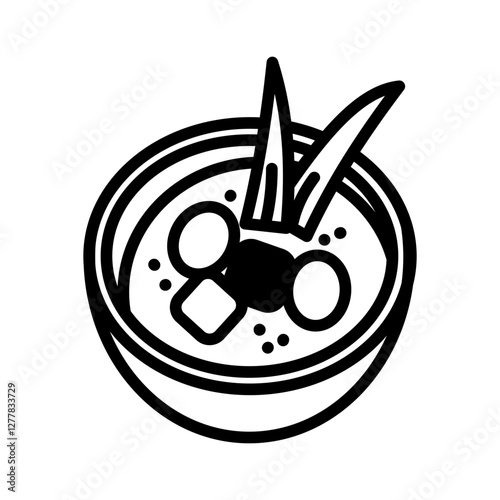 takjil dessert iftar kolak fasting ramadhan moslem islam eid raya - symbol icon element vector logo line art