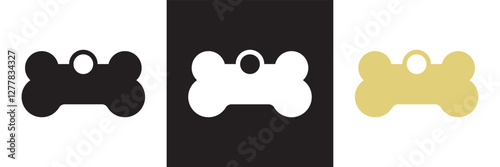 Bone tag icon vector .  Dog tag  sign icon. isolated on white and black background. Vector illustration. EPS 10