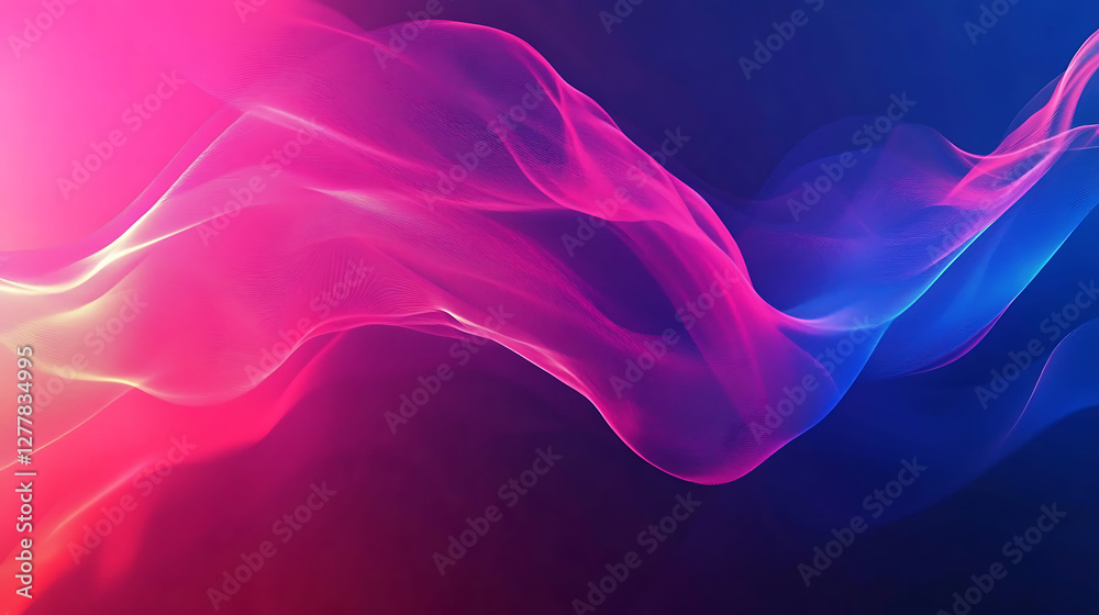 Obraz premium Abstract Pink and Blue Wave Design